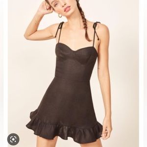 Reformation Porto Dress Black Linen - Size 2 - $65